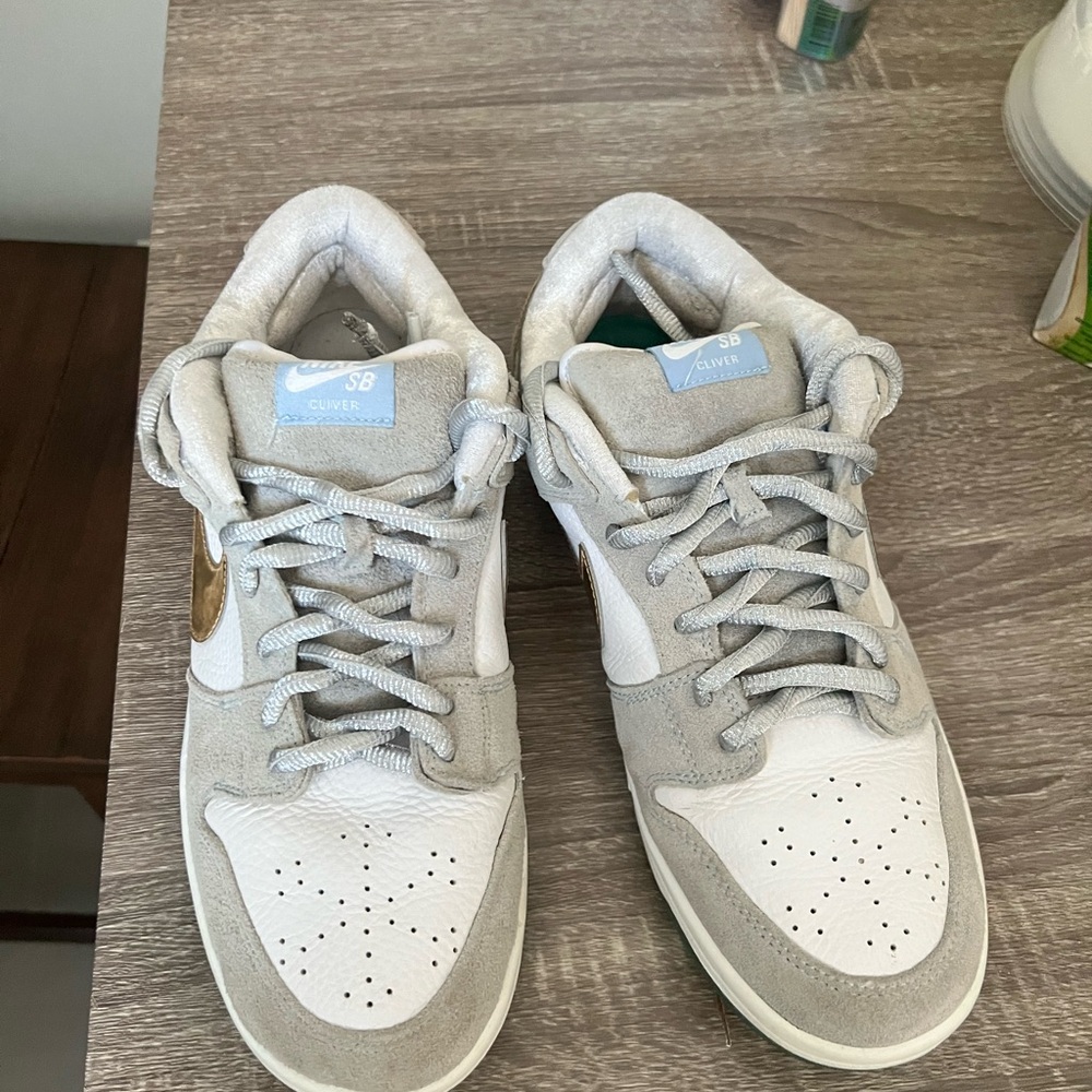 Nike SB Dunk Low White and Gray Sneakers